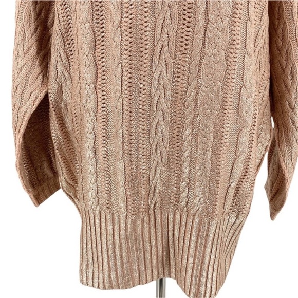 Free People XS EUC GOLD Knit Dolman Sleeve Dress OVERSIZED - Picture 5 of 11